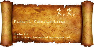 Kunszt Konstantina névjegykártya